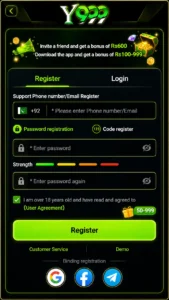 Register on Y666 Game