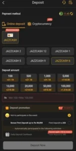 HF786 Game  Deposit  method